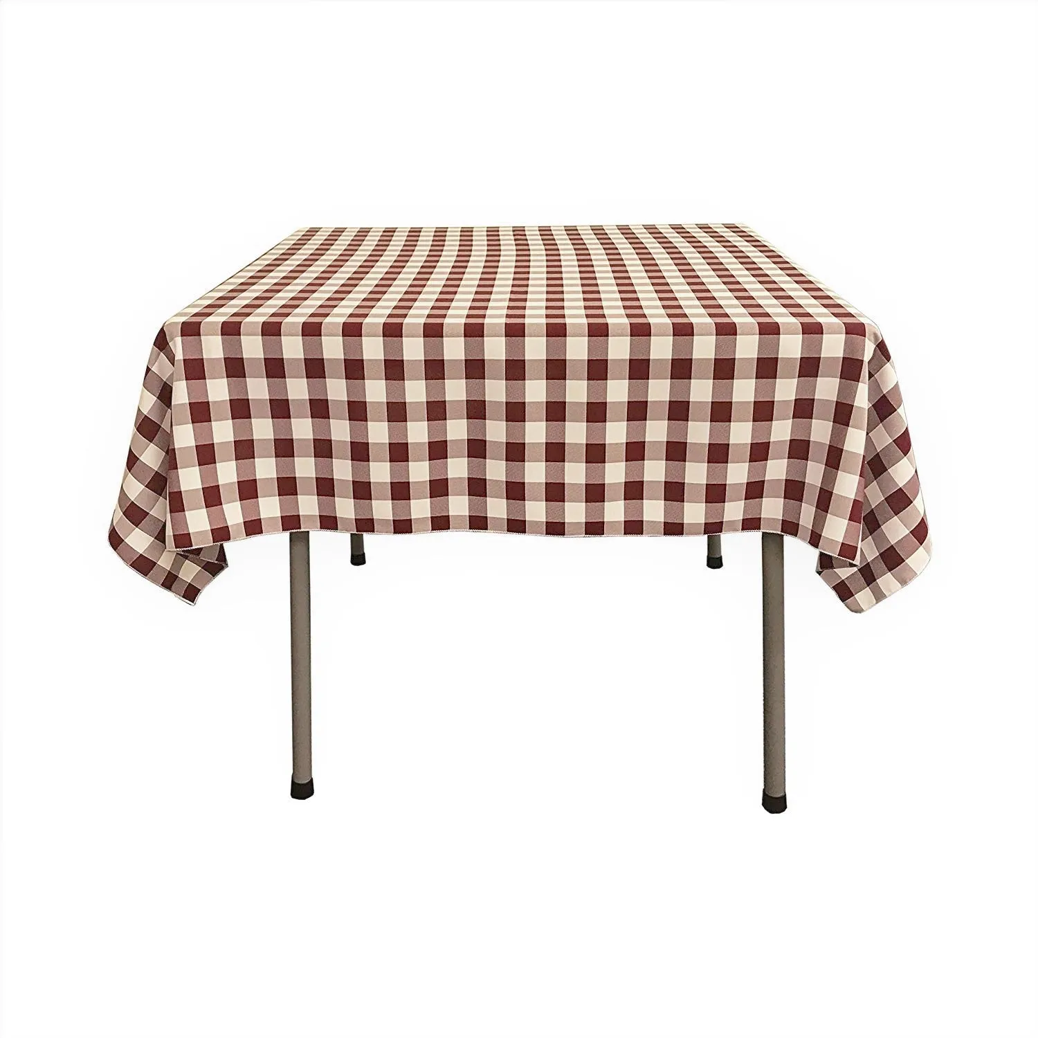 36" x 36" Square Tablecloth for 24" Square Small Coffee Table with 6" Drop, Polyester Checkered Gingham Plaid Table Overlay