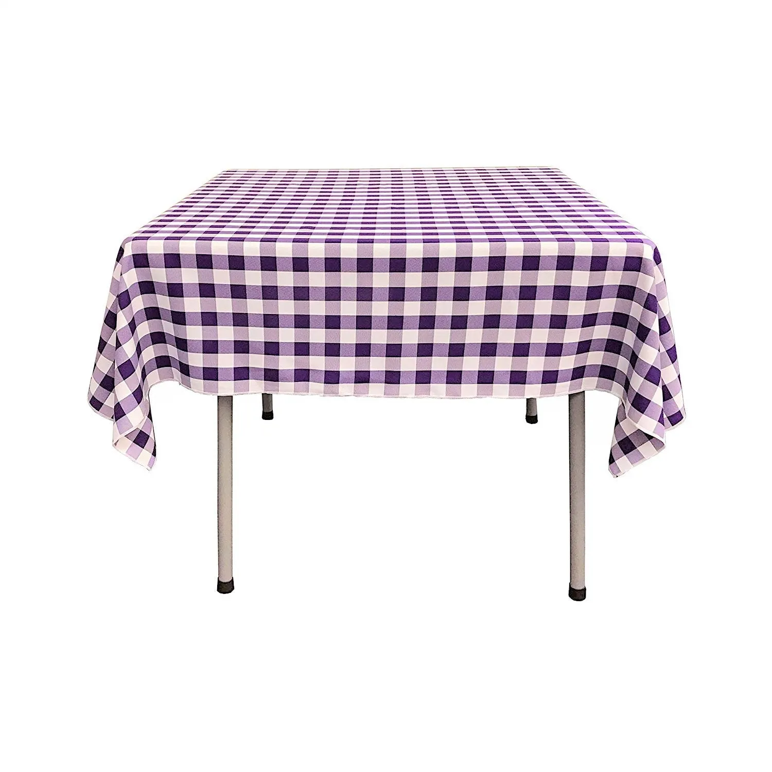 36" x 36" Square Tablecloth for 24" Square Small Coffee Table with 6" Drop, Polyester Checkered Gingham Plaid Table Overlay