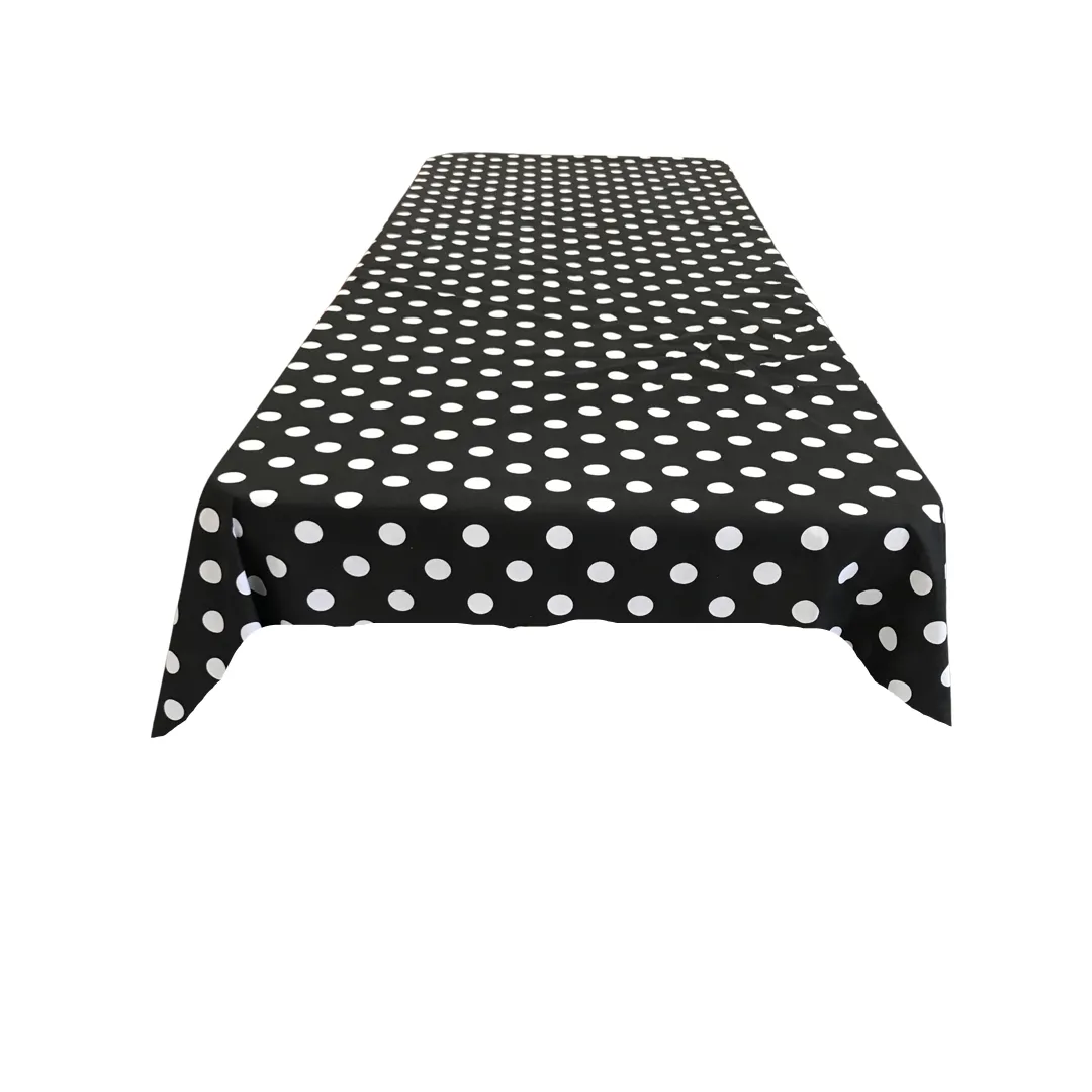 58" x 58" Square Small Polka Dot Poly Cotton Tablecloth