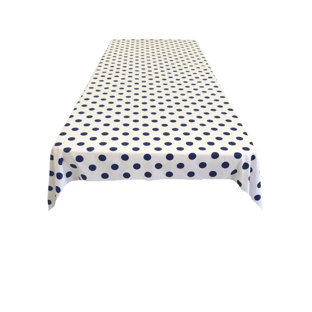 58" x 58" Square Small Polka Dot Poly Cotton Tablecloth