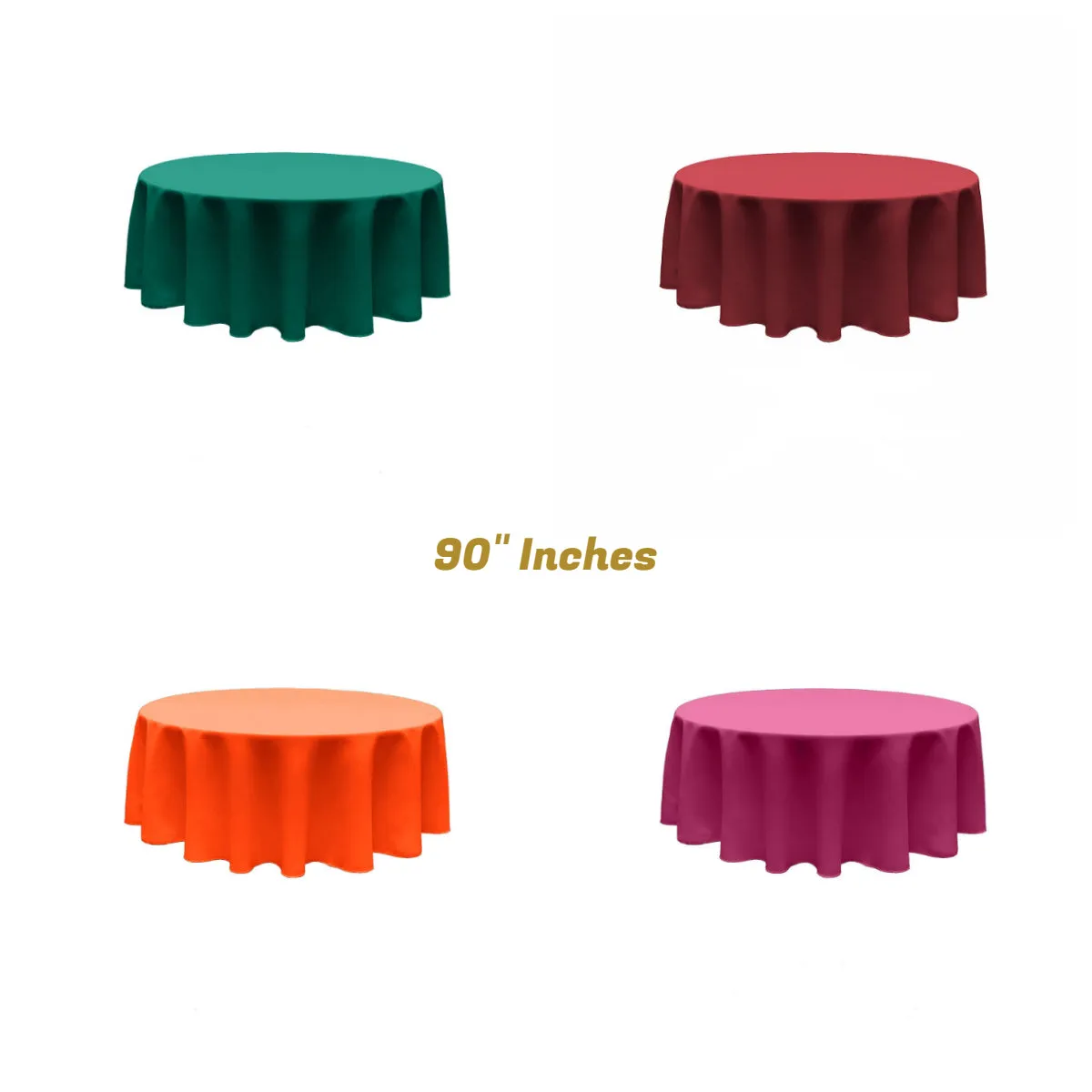 90" ROUND POLY POPLIN SEAMLESS TABLECLOTH