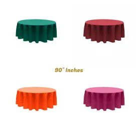 90" ROUND POLY POPLIN SEAMLESS TABLECLOTH