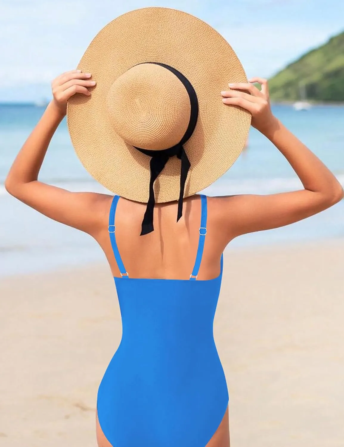 Girls Swimsuit, Adjustable Straps Cut Out One Piece Bathing Suit with Solid Color Cover Up Skirt Girls' Swimwear
