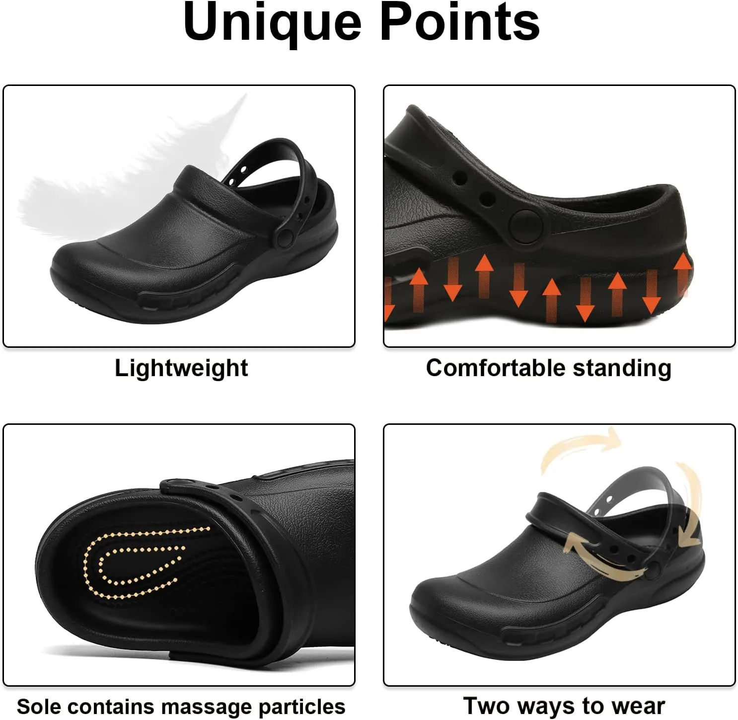 Haifago Non Slip Waterproof Clogs Shoes for Men, Standing All Day Comfortable Nurse and Chef Shoes for Men, Men's Oil-Proof Work Shoes for Food Service