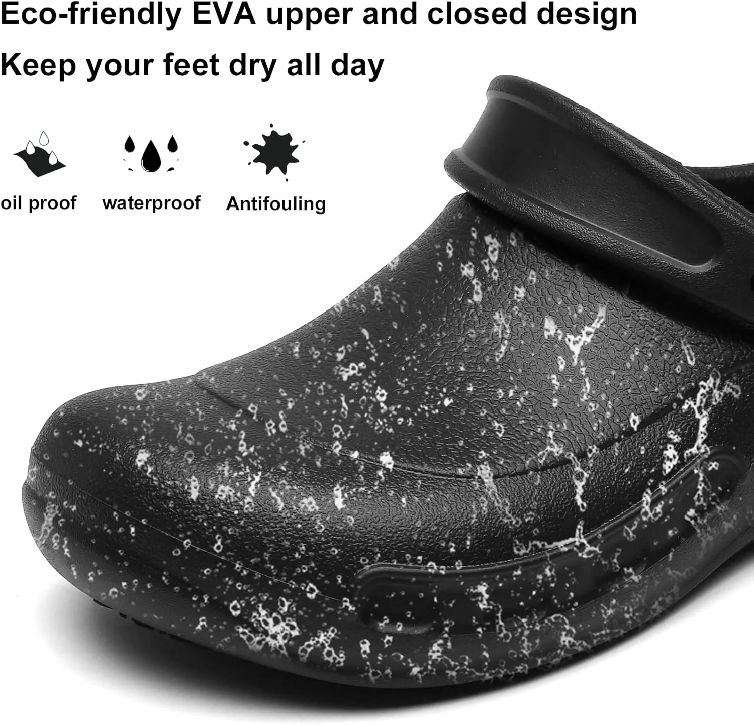 Haifago Non Slip Waterproof Clogs Shoes for Men, Standing All Day Comfortable Nurse and Chef Shoes for Men, Men's Oil-Proof Work Shoes for Food Service