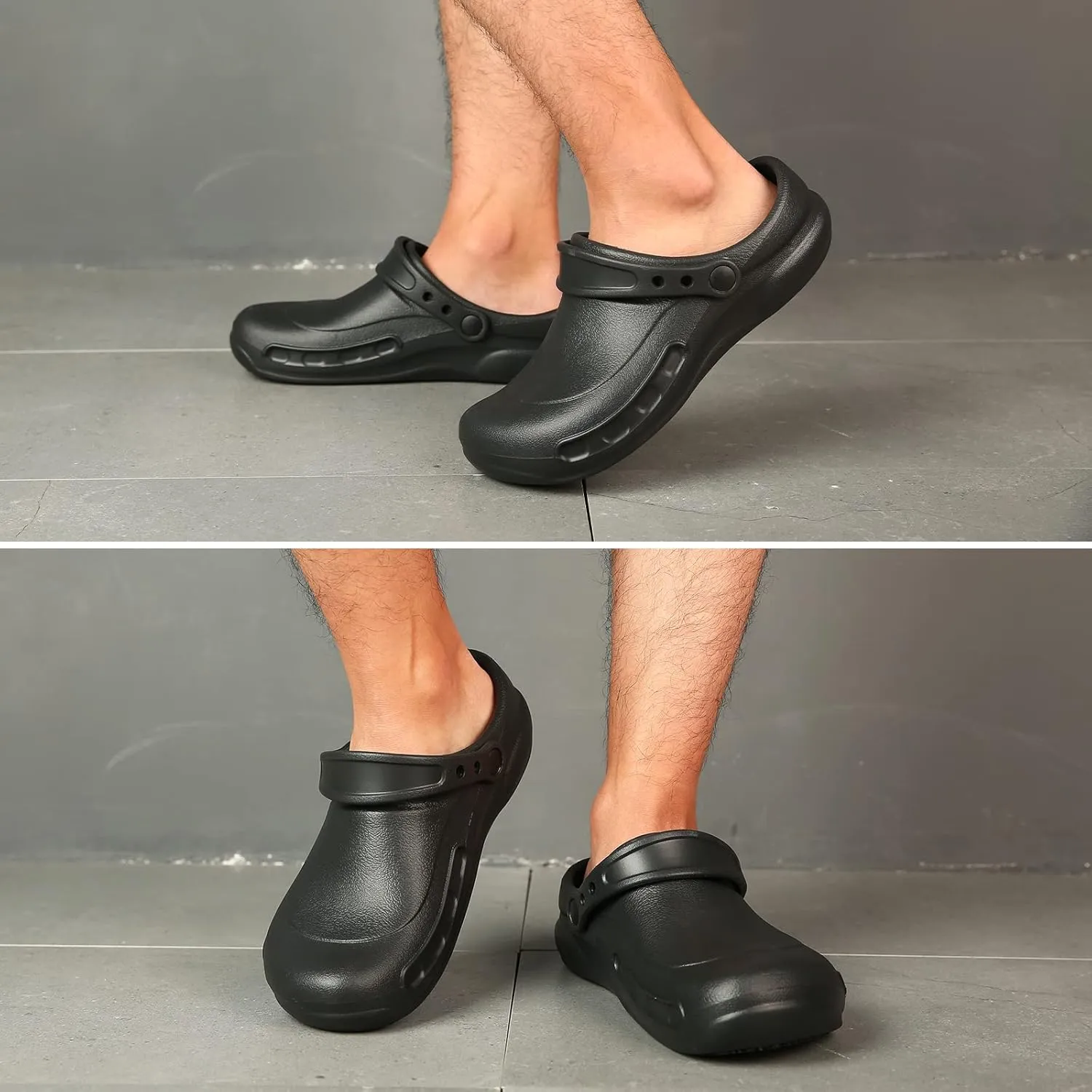 Haifago Non Slip Waterproof Clogs Shoes for Men, Standing All Day Comfortable Nurse and Chef Shoes for Men, Men's Oil-Proof Work Shoes for Food Service