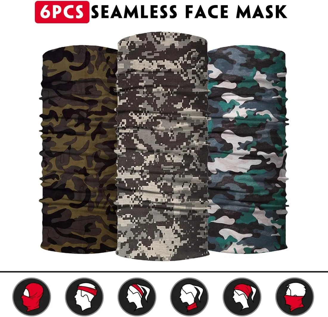 Neck Gaiter for Men Women Headwear Bandana Head Wrap Face Scarf Mask Cover Warmer Balaclava-Seamless & Versatile