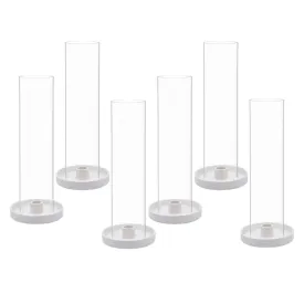 Set of 6 Glass Hurricane Candle Holders