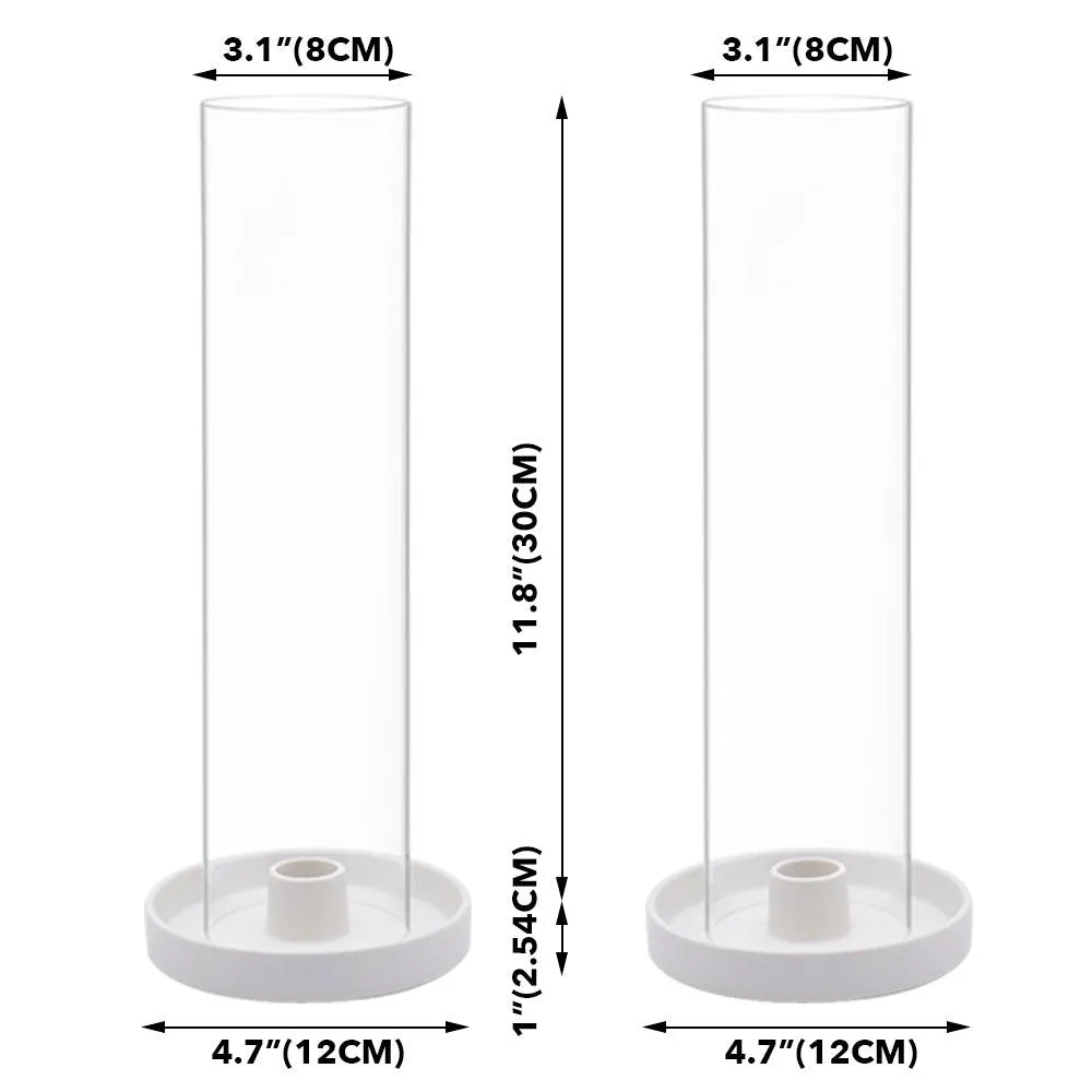 Set of 6 Glass Hurricane Candle Holders
