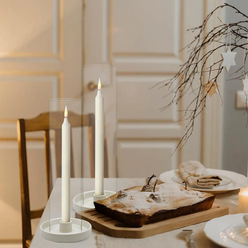 Set of 6 Glass Hurricane Candle Holders