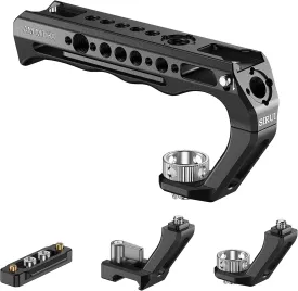 SIRUI Top Handle with Locating Mount for ARRI and NATO Mount, All-Aluminium Camera Cage Handle Grip with Cold Shoe with Safety Pin, Multiple Threaded Holes, AM-MTHA, Pack of 1