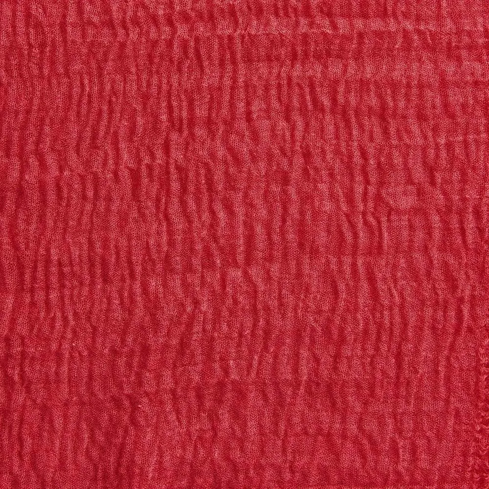 Summer Cotton Blend Crinkle Vintage Soft Scarf with Fringed Edges 35" ?? 70"