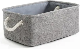 TheWarmHome Storage Bins for Shelves - 11.8x7.9x5.2 inch Grey Small Storage Baskets for Organizing, Fabric Storage Cubes Closet Organizer for Home Nursery Gift Decorative (Gray)