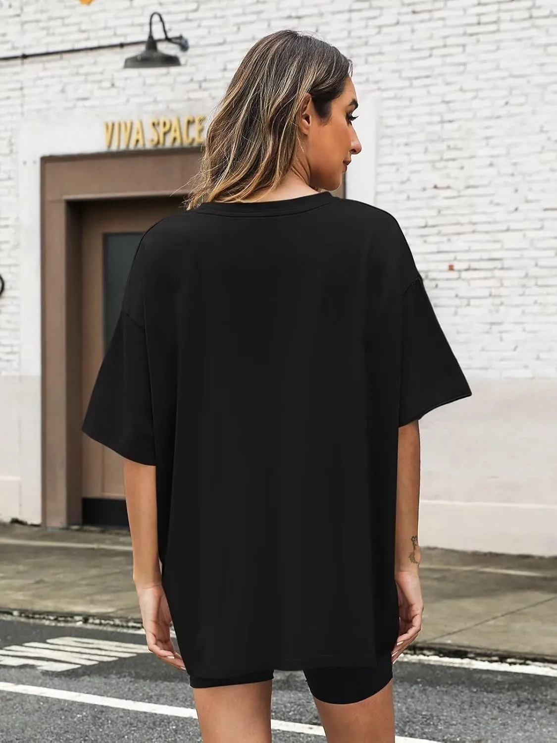 Womens Oversized T Shirts Cotton Loose Fit Short Sleeve Tee Crewneck Workout Summer Tops Fashion Clothes 2025