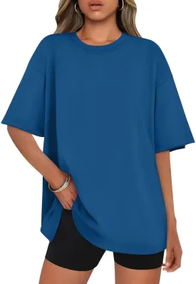 Womens Oversized T Shirts Cotton Loose Fit Short Sleeve Tee Crewneck Workout Summer Tops Fashion Clothes 2025